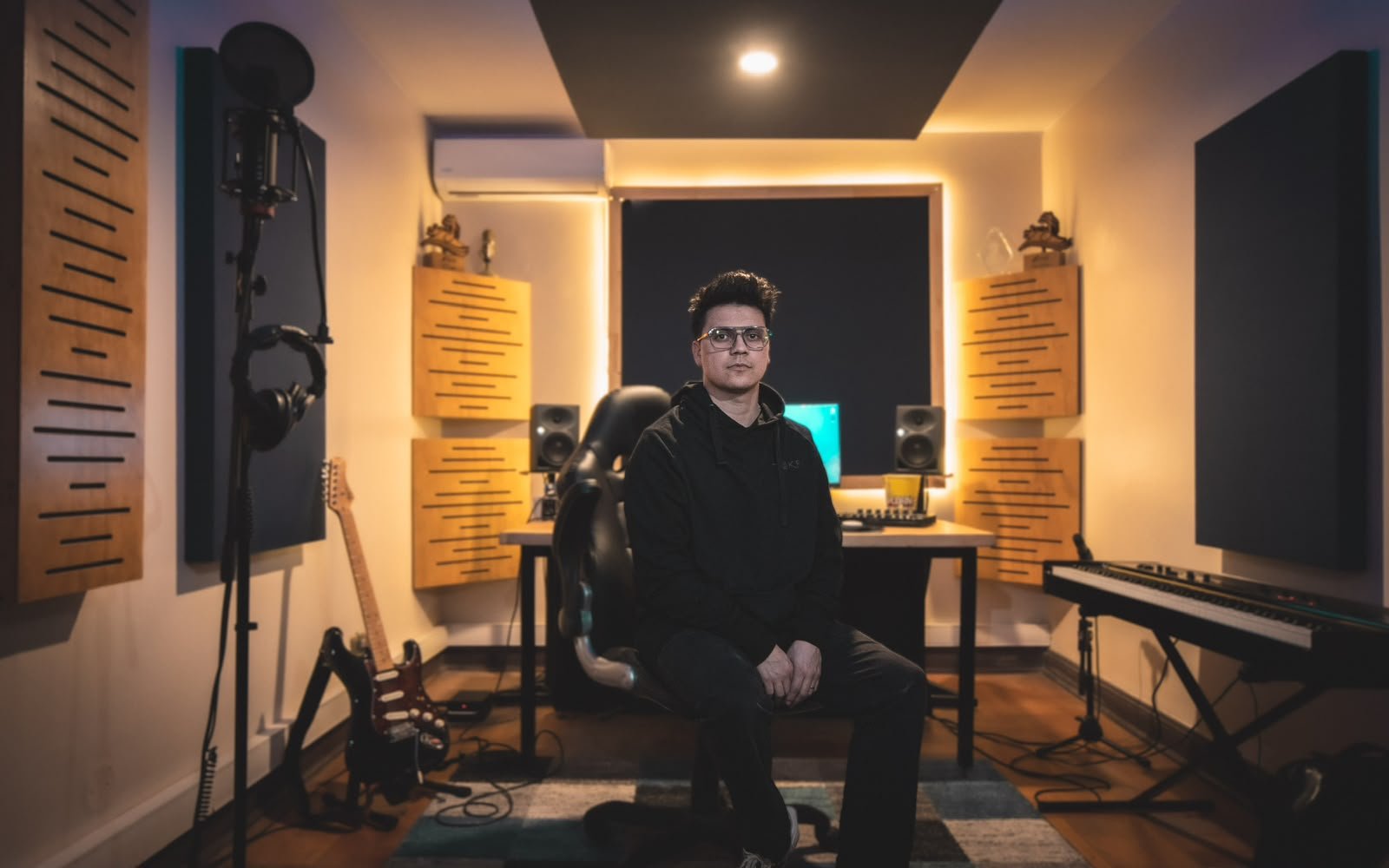 Manu Burgos en el estudio